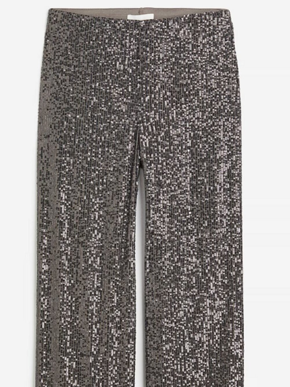 H&M high waist grey sequined trousers
